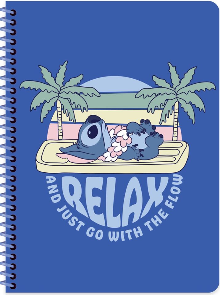 Keskin Lilo&Stitch 16,5x22,5 80 Yaprak Kareli Spiralli Karton Kapak Defter