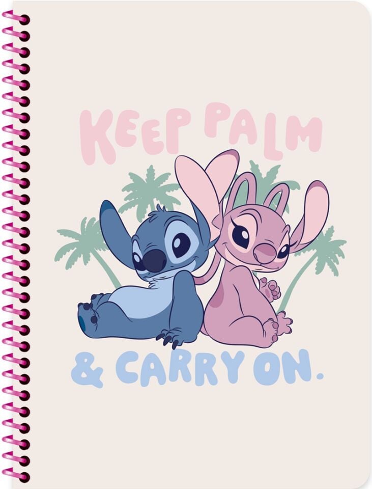 Keskin Lilo&Stitch 16,5x22,5 80 Yaprak Kareli Spiralli Karton Kapak Defter