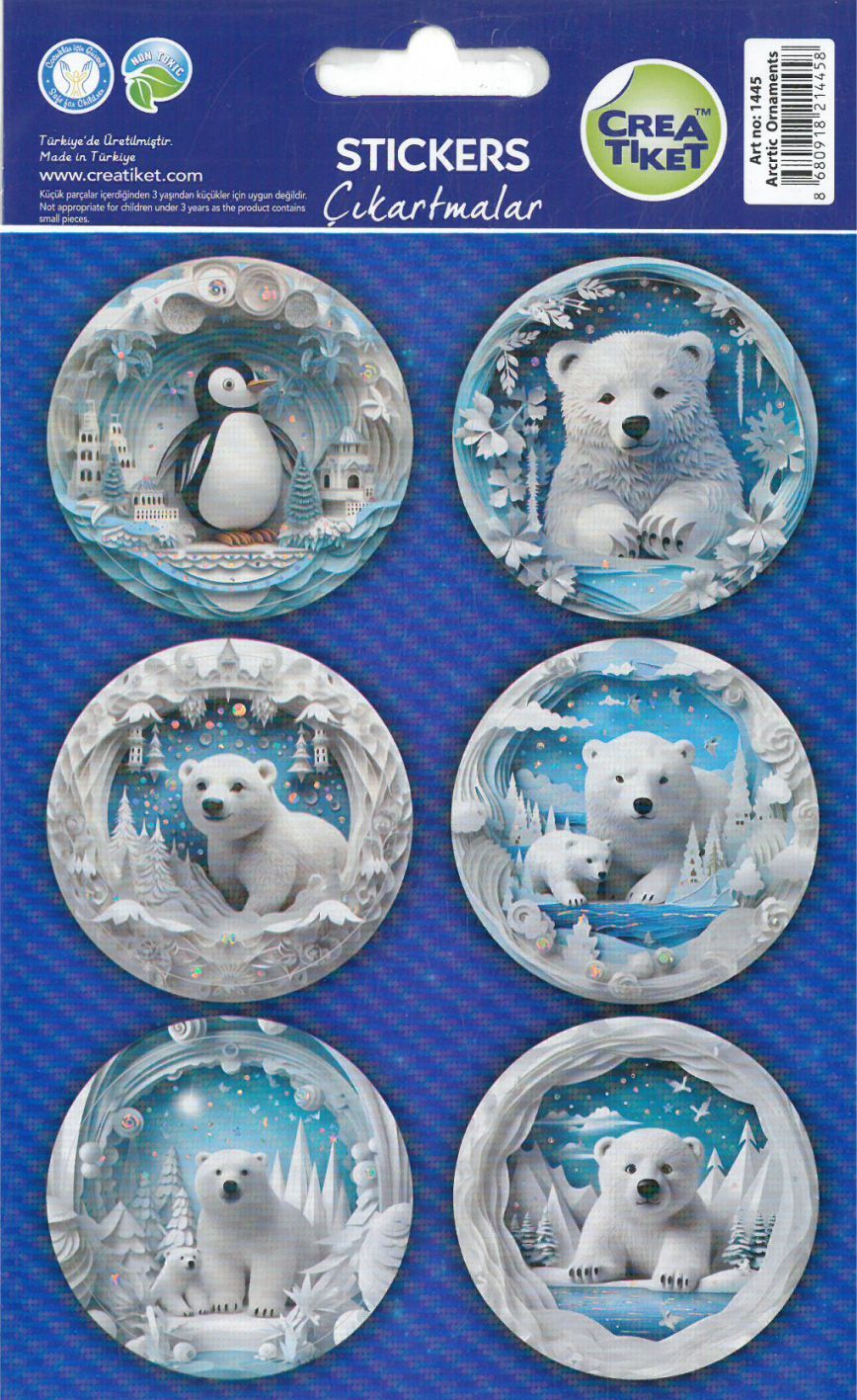 Crea Yaldızlı Özel Efektli Sticker Arctıc Ornaments