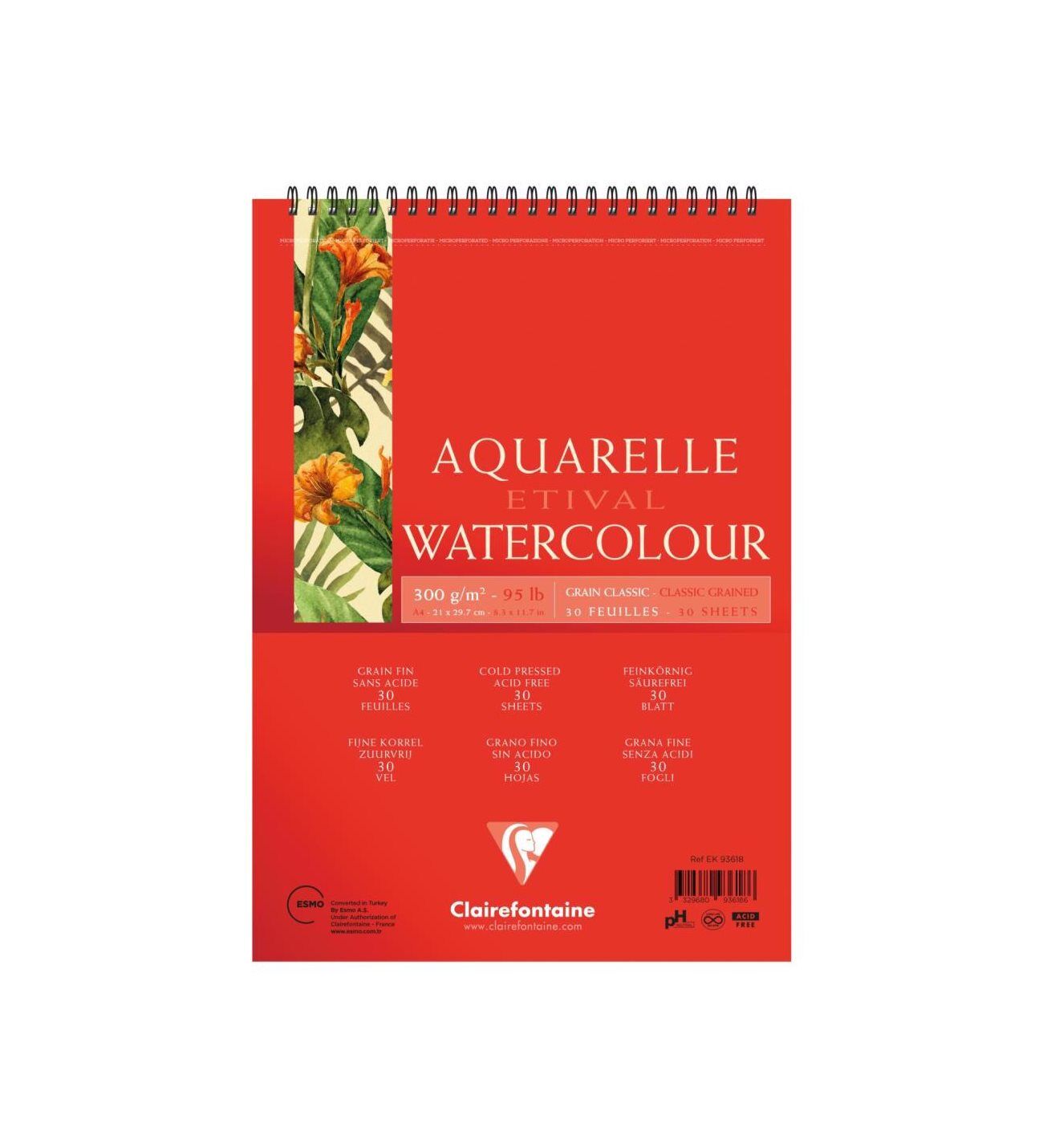 Clairefontaine Etival Classıc A5 300 Gr Üstten Spiralli 30 Yaprak