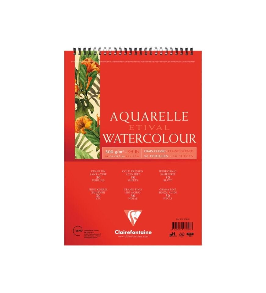 Clairefontaine Etival Classıc A5 300 Gr Üstten Spiralli 30 Yaprak