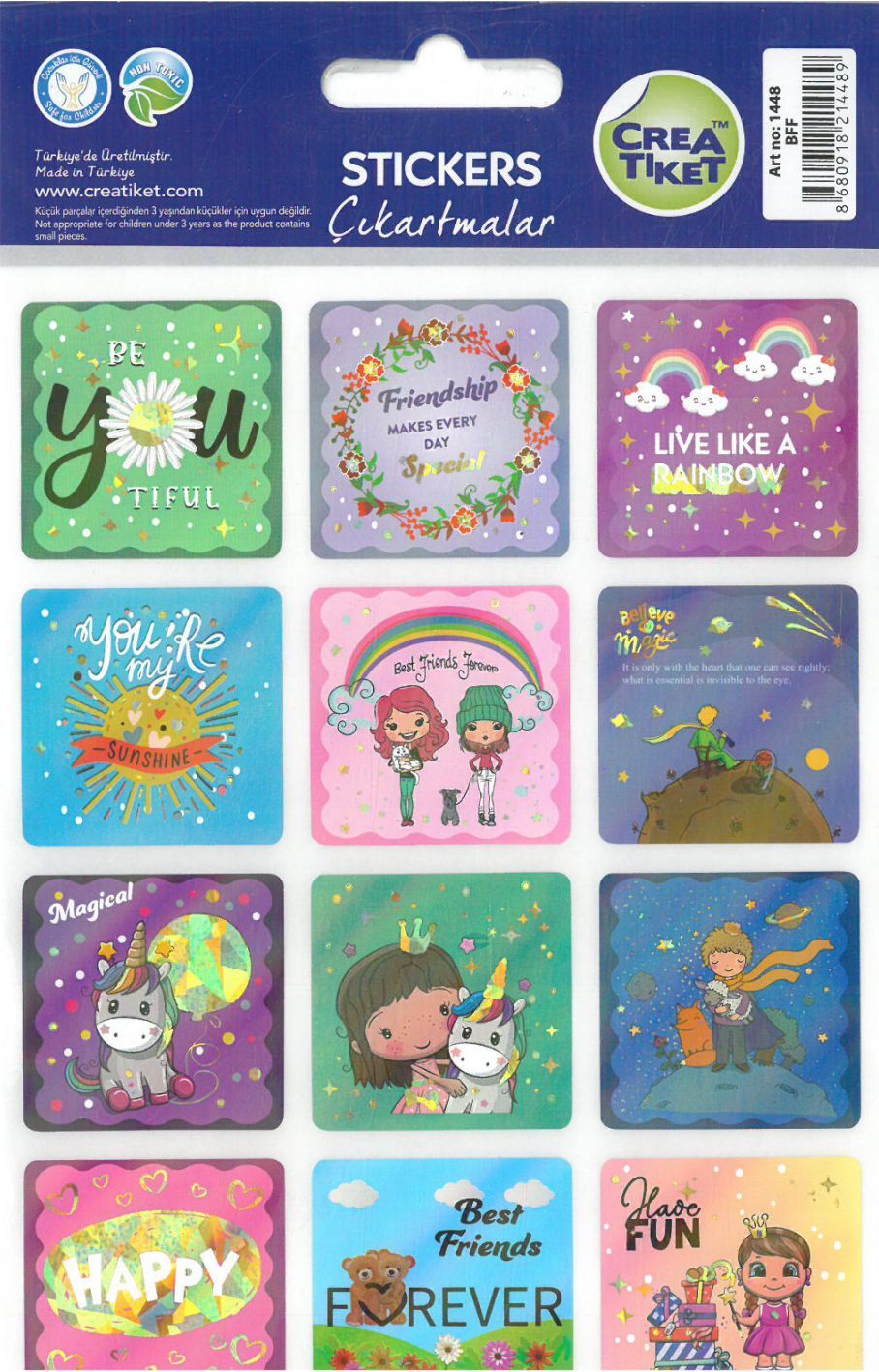 Crea Yaldızlı Özel Efektli Sticker Bff