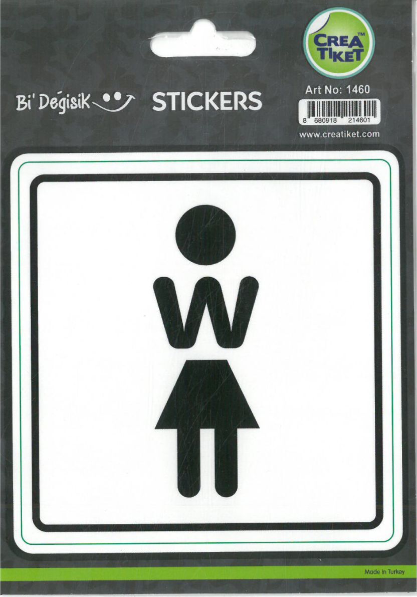 Crea Etiket Bi Değişik Etiket W Wc İşareti Kadın