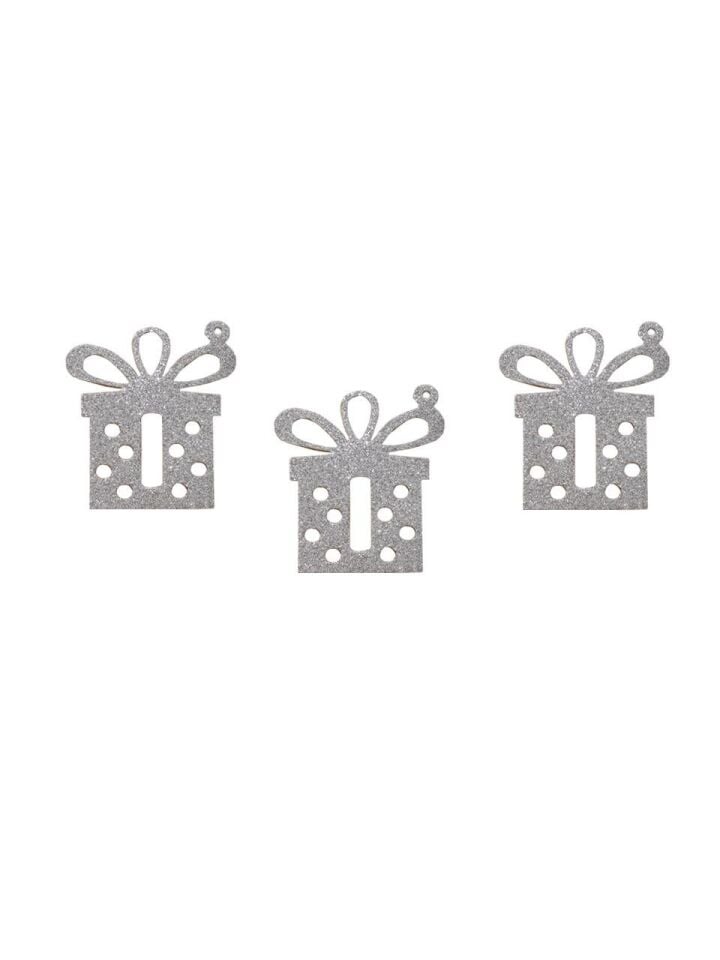 Astaş Yapışkanlı Simli Hediye Paketi 6 Li Gümüş