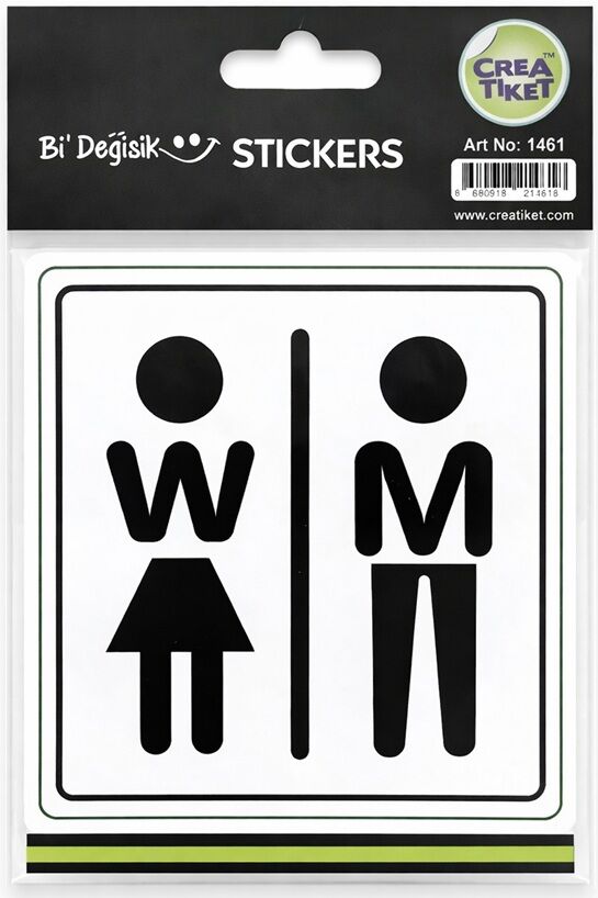 Crea Etiket Bi Değişik Etiket W.M Wc İşareti Kadın-Erkek