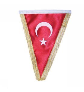 Buket 15x22,5 Cm Üçgen Simli Masa Bayrağı