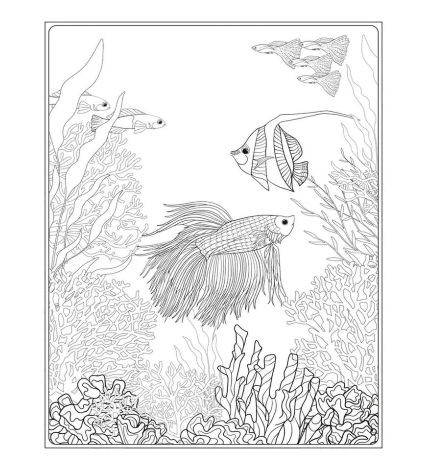 Artdeco Desenli Tuvaller Deniz Altı 40x50 Cm Resif