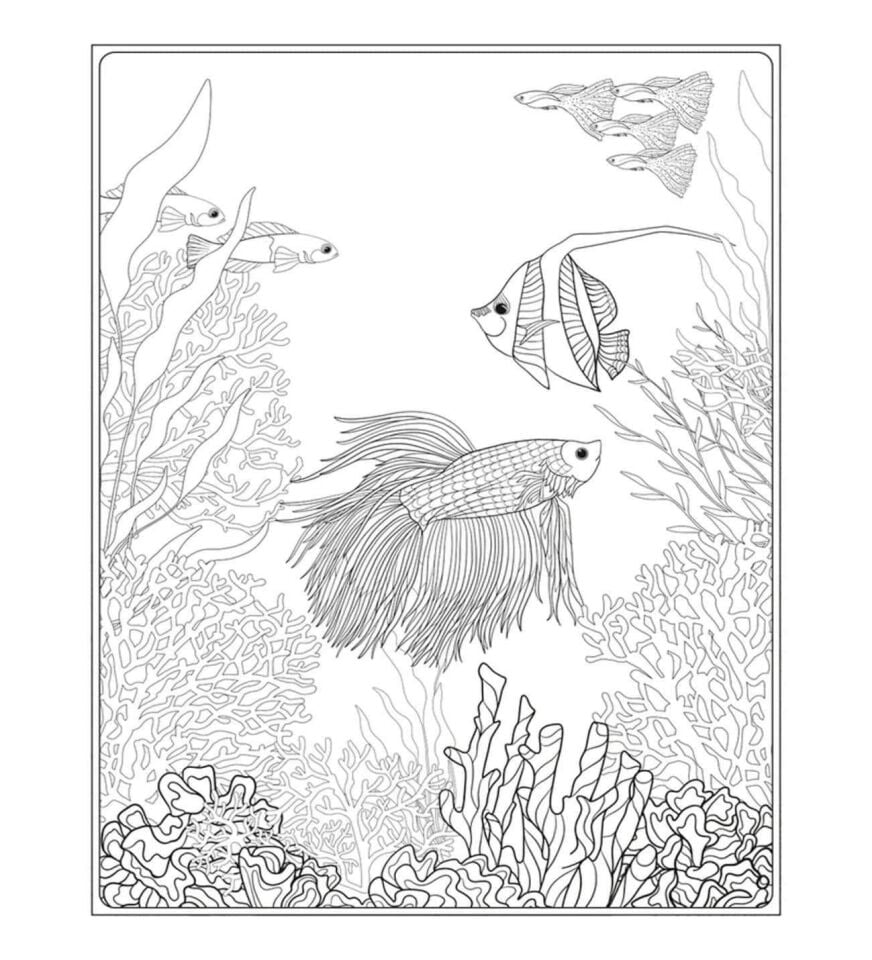 Artdeco Desenli Tuvaller Deniz Altı 40x50 Cm Resif