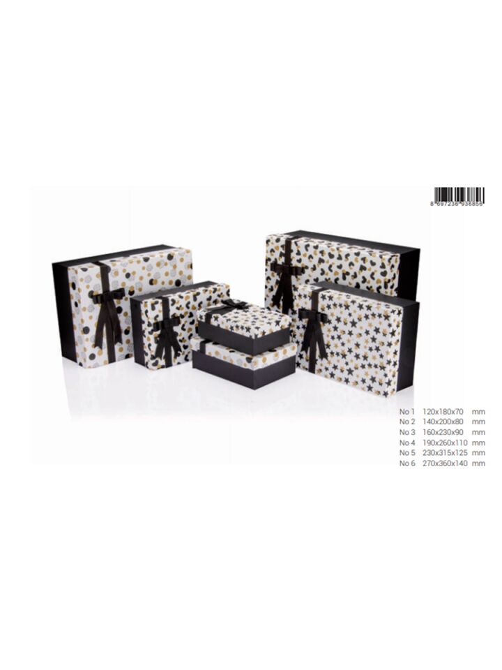 Gıpta Black White Gold Dikdörtgen Kutu No 3