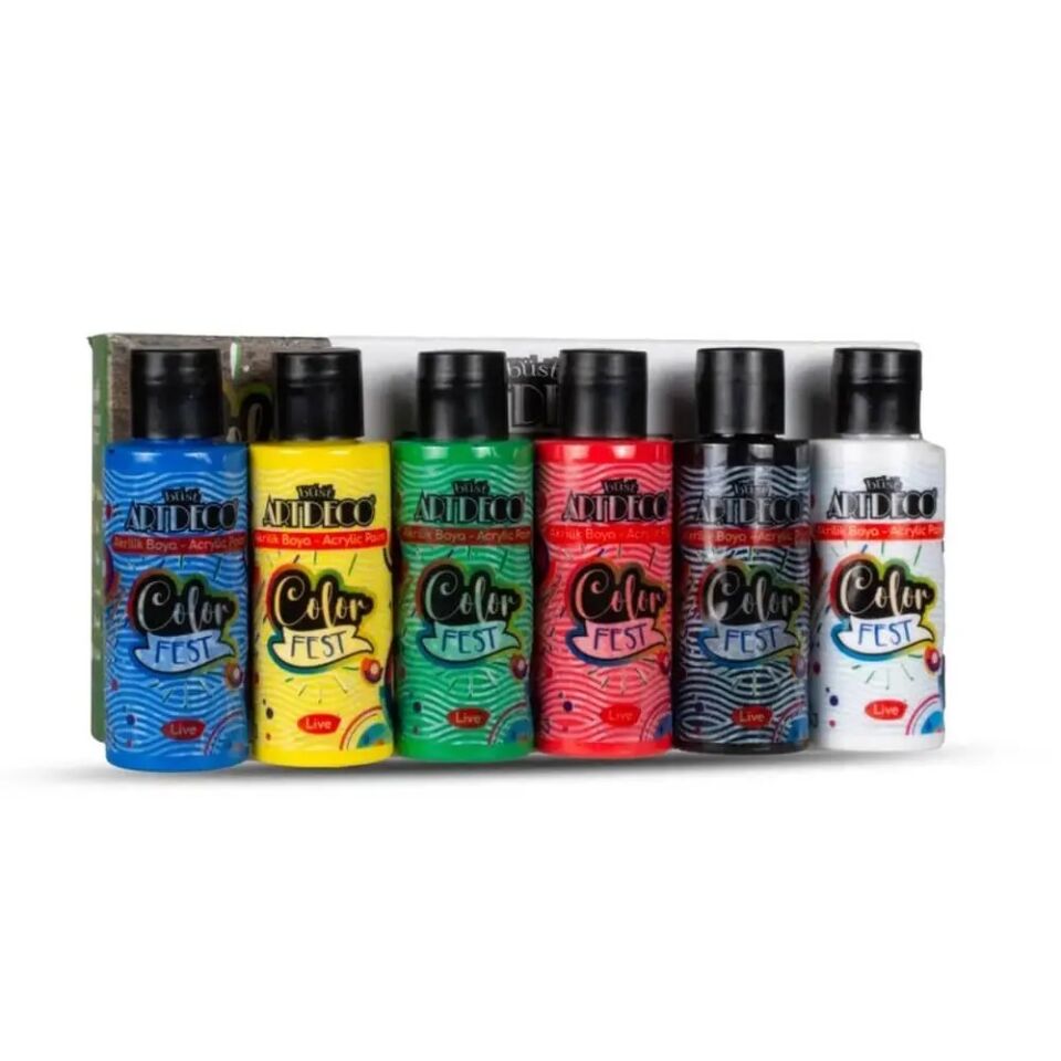 Artdeco Colorfest Akrilik Boya Seti 6x50 Ml Temel Renkler
