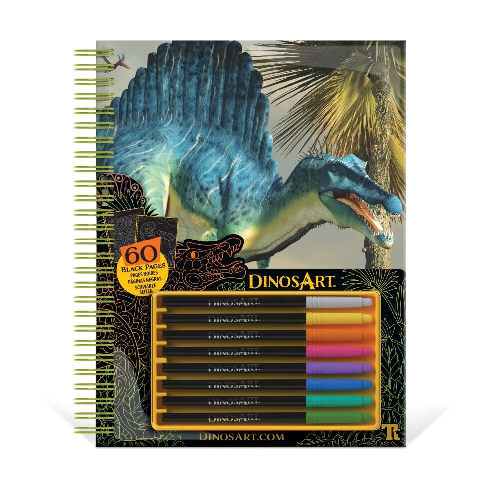 Taros Dinosart 15205 Black Pages Coloring Book