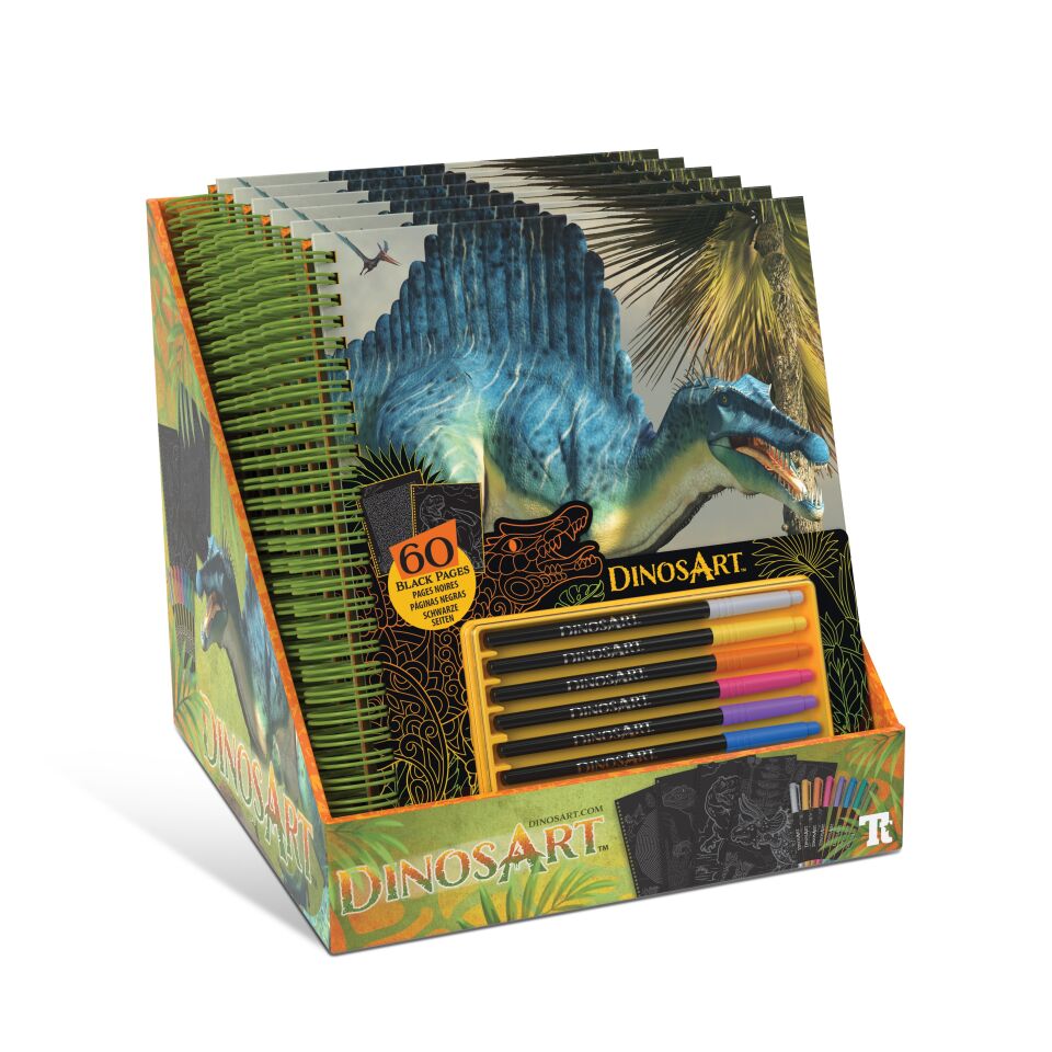 Taros Dinosart 15205 Black Pages Coloring Book
