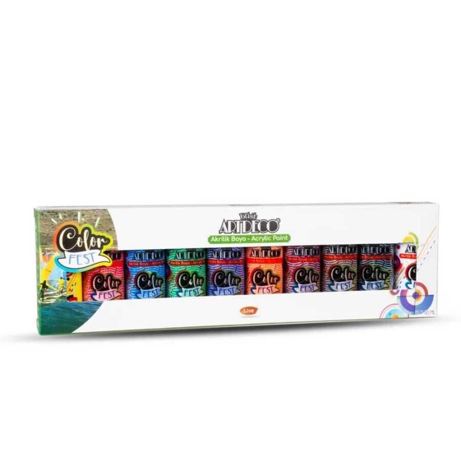Artdeco Colorfest Akrilik Boya Seti 10x50 Ml Temell Renkler