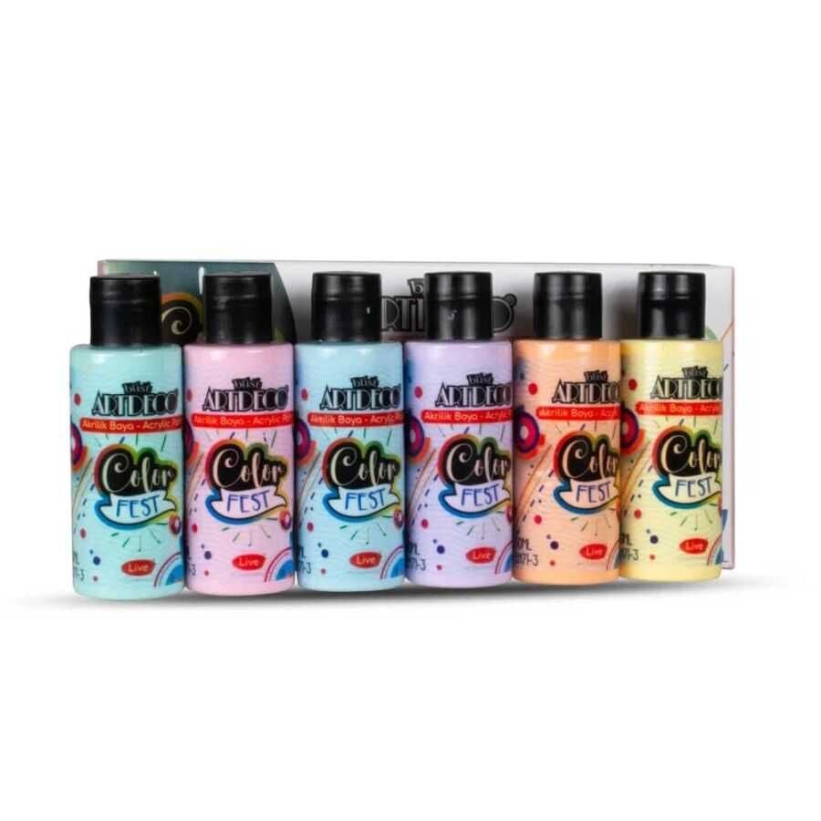 Artdeco Colorfest Akrilik Boya Seti 10x50 Ml Pastel Renkler
