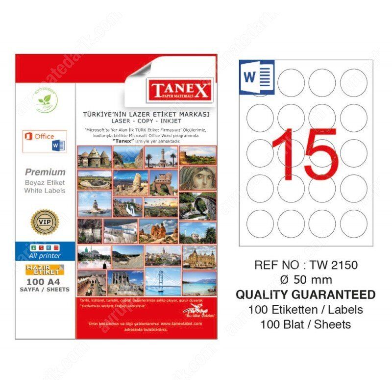 Tanex Tw-2150 50 Mm Laser Etiket 100 Adet