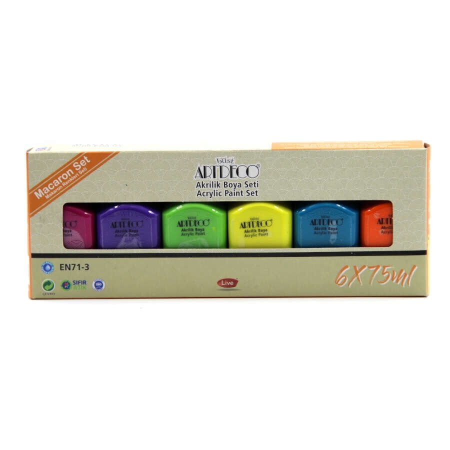 Artdeco Akrilik Boya Seti 6x75 Ml Makaron Renkler
