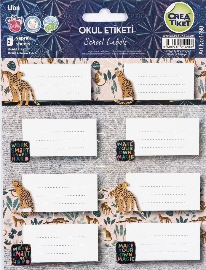 Crea Özel Efektli Defter Etiket Lion