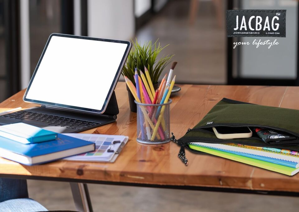 Jacbag Çift Fermuarlı Dosya Çanta Desenli