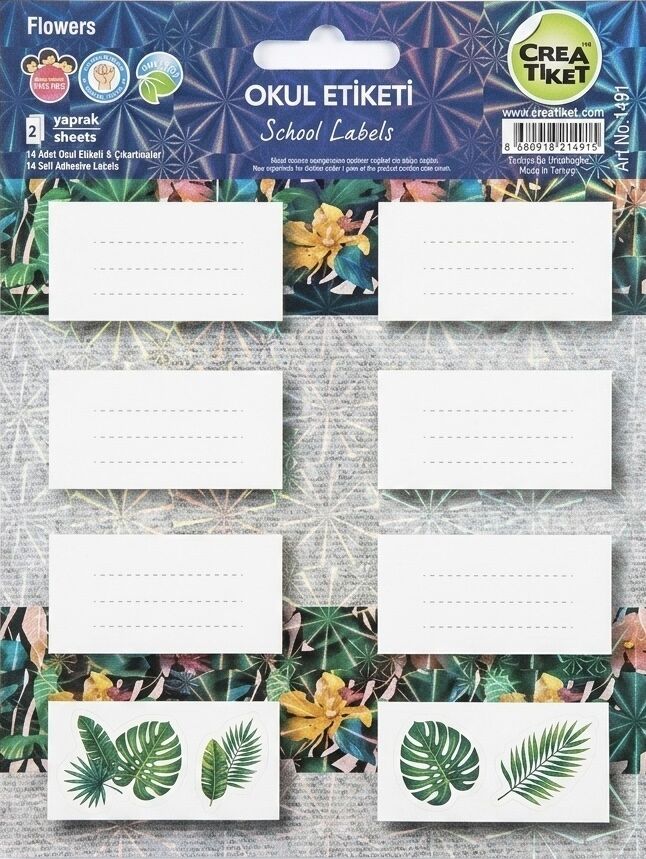 Crea Özel Efektli Defter Etiket Flowers