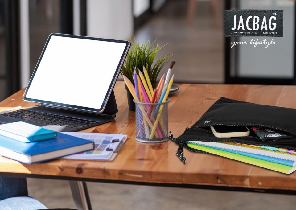 Jacbag Çift Fermuarlı Dosya Çanta Düz Renk