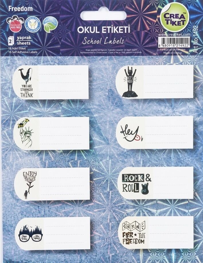 Crea Özel Efektli Defter Etiket Freedom