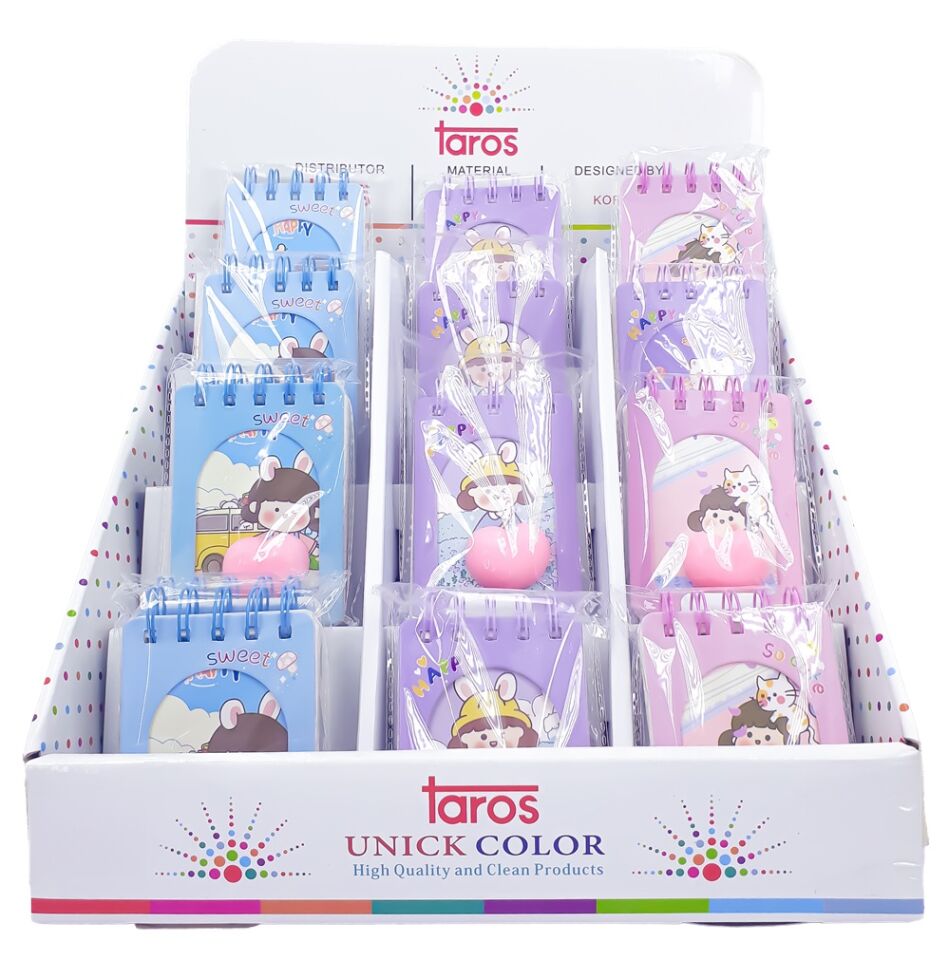 Taros Unick Color Not Defteri Spiralli Çilek Kız Kalpli