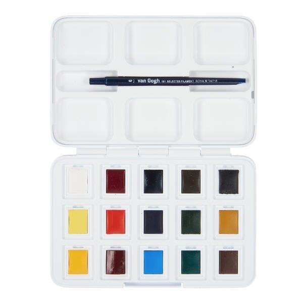 Van Gogh Sulu Boya Tablet 12+3 Renk Set - Plastik Kutu