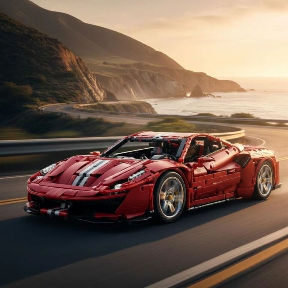 Vagonlife Cada İtalian Red Supercar 3187 Parça Block Oyuncak