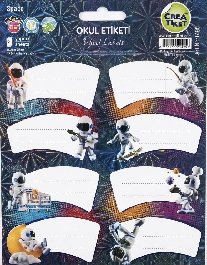 Crea Özel Efektli Defter Etiket Space