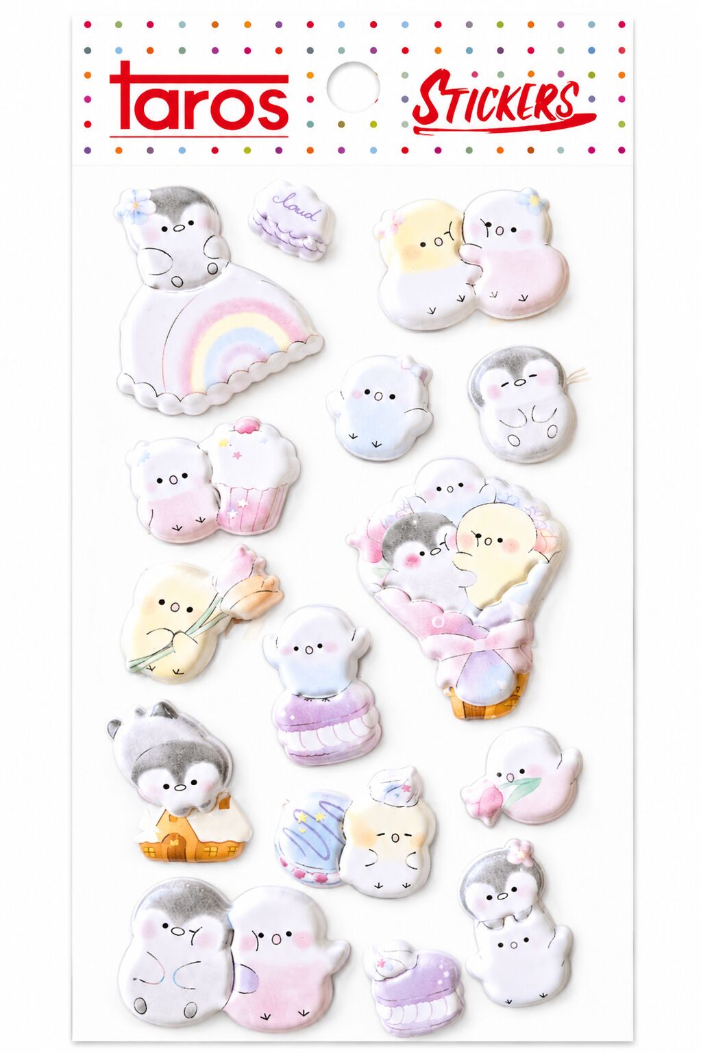 Taros Happy Penguen Puffy Sticker