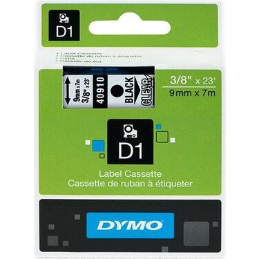 Dymo D1 Yedek Şerit 9 mm x 7 mt Şeffaf Siyah
