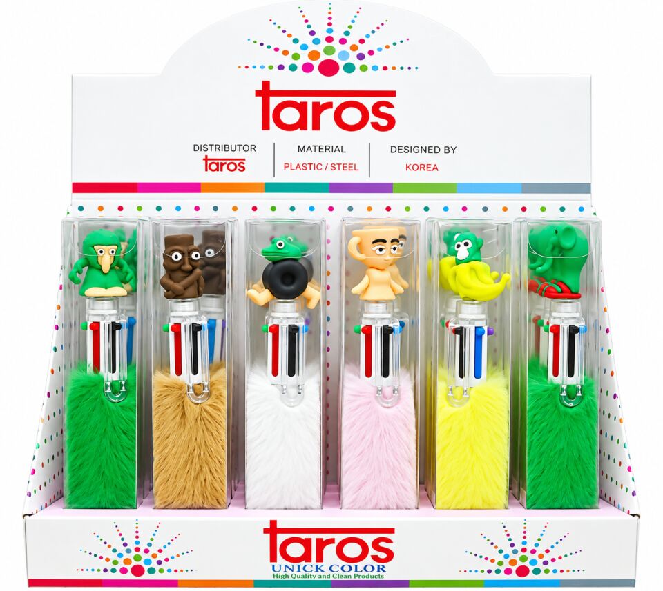 Taros Unick Color Pvc Kutu Thung Thun Çoklu Peluş Tükenmez Kalem