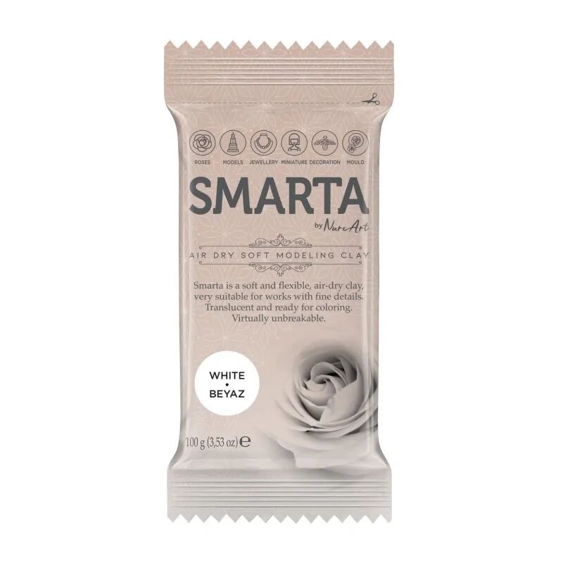 Nureart Smarta Havayla Kuruyan Modelleme Hamuru Beyaz 100 Gr