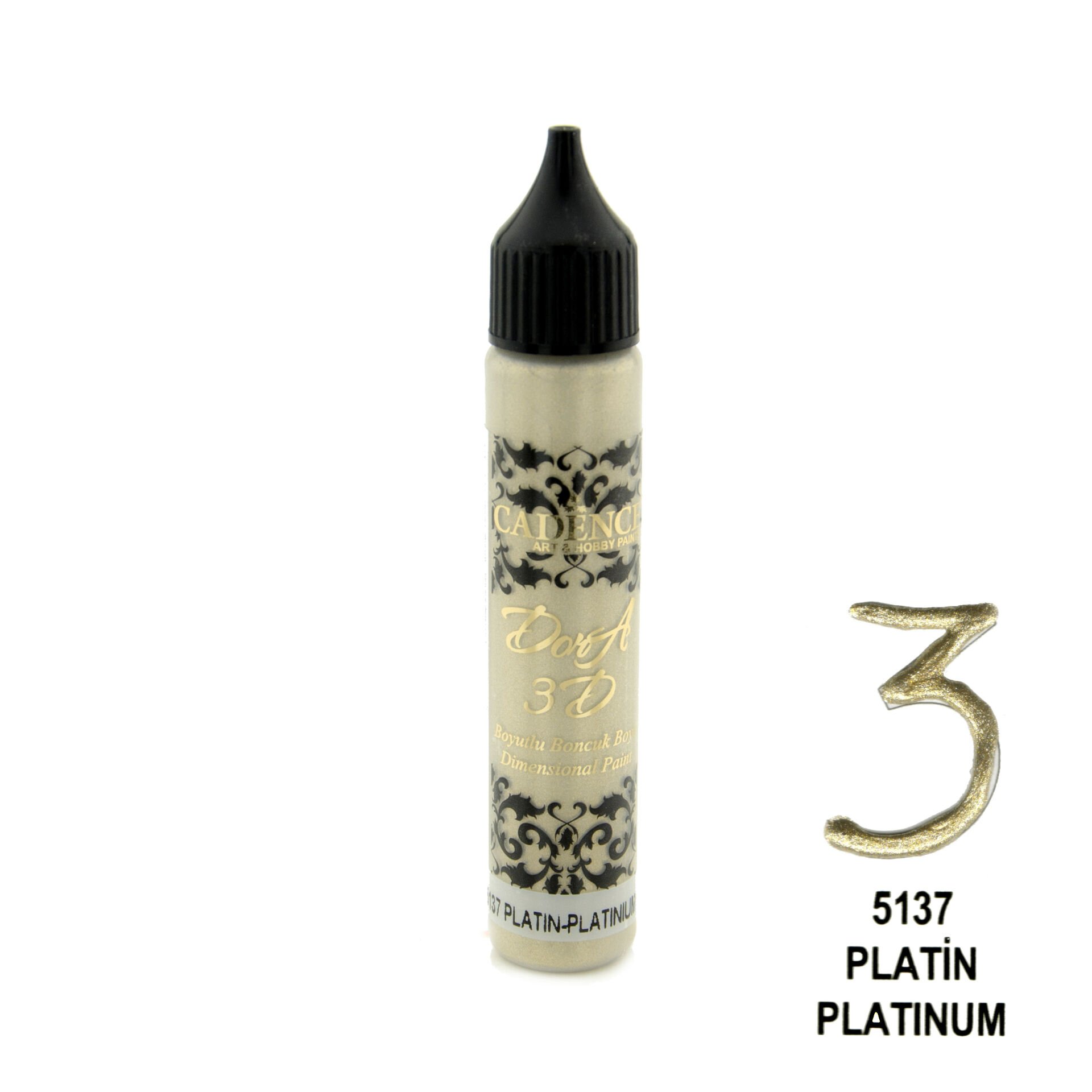Cadence 3D Dora Boncuk Boya 5137 Platin 25 Ml
