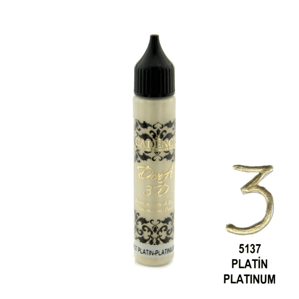 Cadence 3D Dora Boncuk Boya 5137 Platin 25 Ml