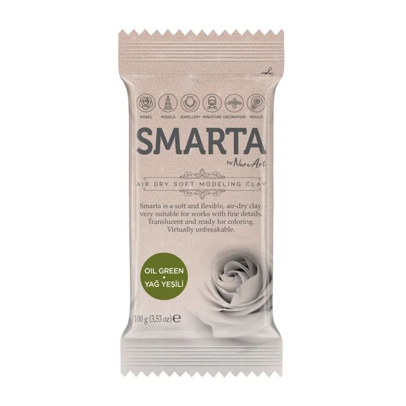Nureart Smarta Havayla Kuruyan Modelleme Hamuru Yağ Yeşili 100 Gr