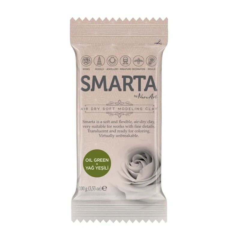 Nureart Smarta Havayla Kuruyan Modelleme Hamuru Yağ Yeşili 100 Gr