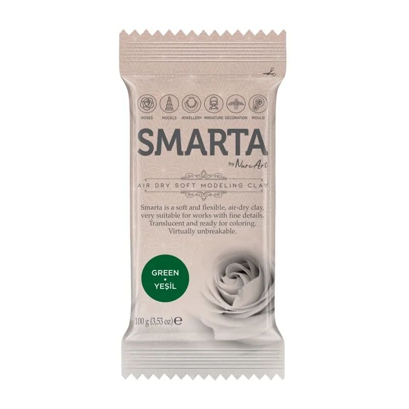 Nureart Smarta Havayla Kuruyan Modelleme Hamuru Yeşil 100 Gr