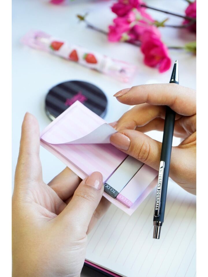 Victorias Journals Sert Kapak Defter 13x18 Cm 128 Sayfa Ayna Tükenmez Kalem Potit Set