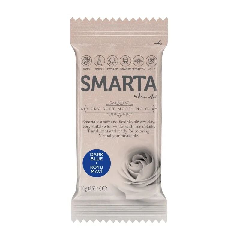 Nureart Smarta Havayla Kuruyan Modelleme Hamuru Koyu Mavi 100 Gr