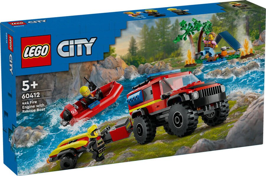 Lego 4x4 Kurtarma Botlu İtfaiye Kamyonu 