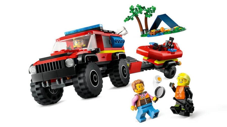 Lego 4x4 Kurtarma Botlu İtfaiye Kamyonu 