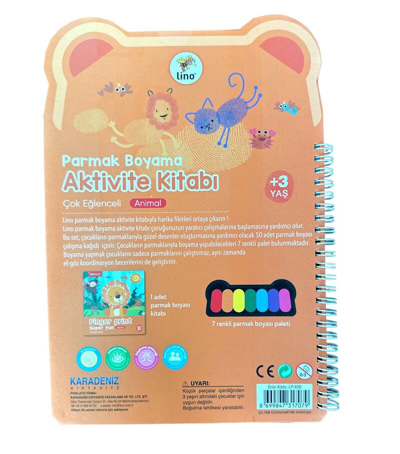 Lino Parmak Boyama Aktivite Kitabı Anımal