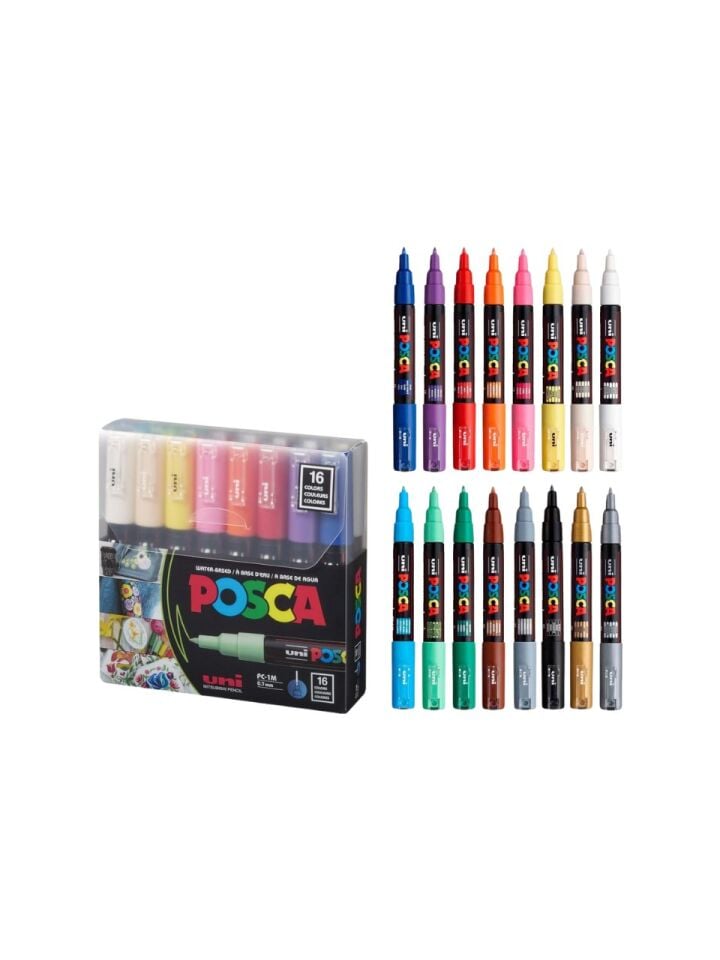 Uni Posca 0.7 Su Bazlı Boyama Markörü 16 Lı