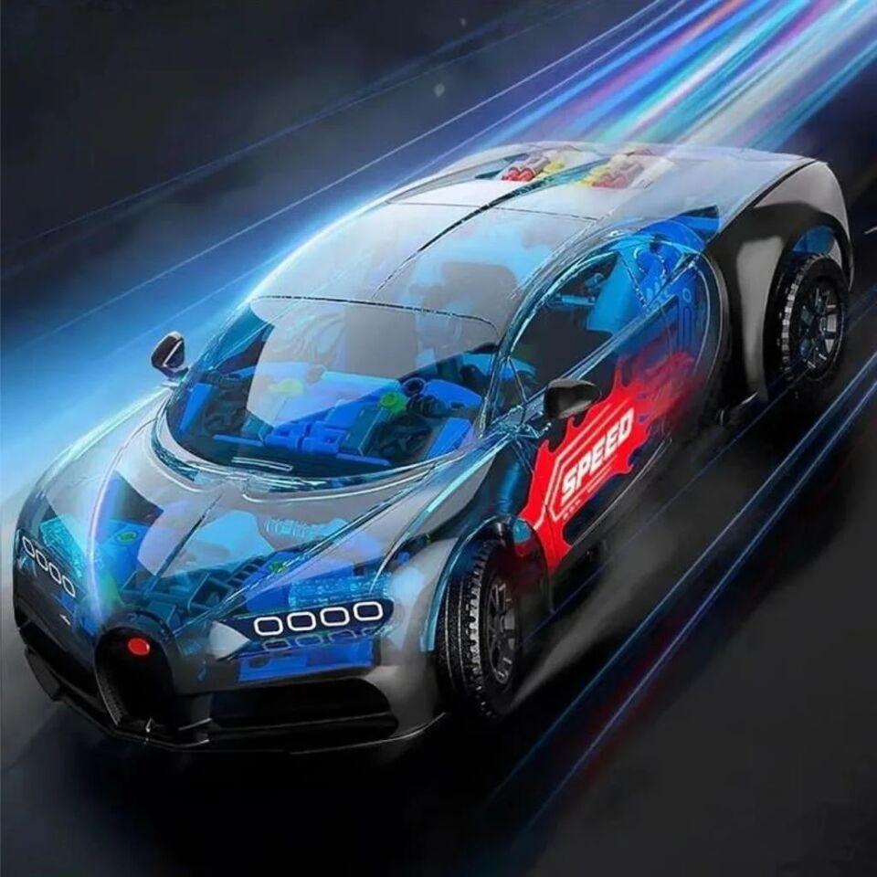 Vagonlife Jaki Mekanik Bugatti Model Araba 798 PArça Block Oyuncak