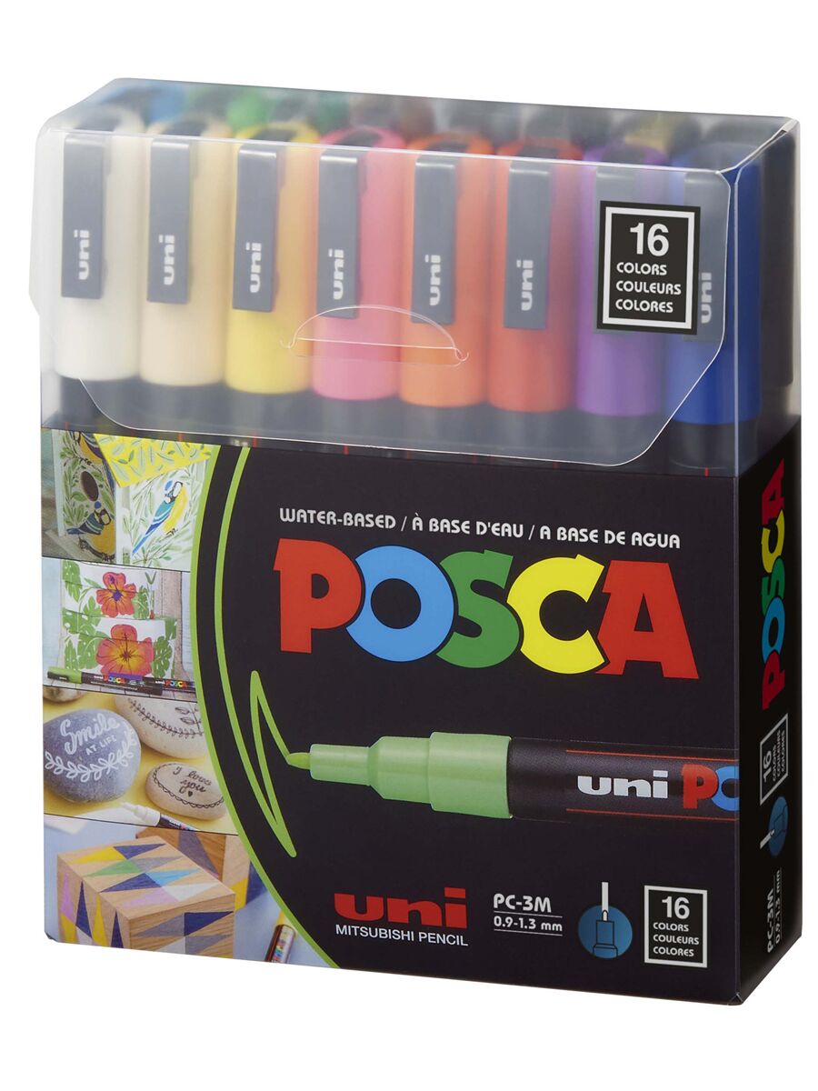 Uni Posca 0.9-1.3 Su Bazlı Boyama Markörü 16 Lı