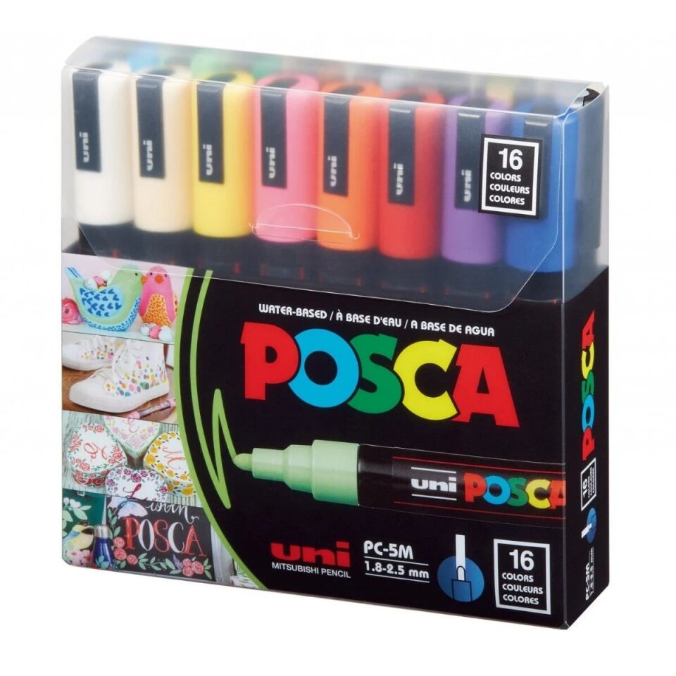 Uni Posca 1.8-2.5 Su Bazlı Boyama Markörü 16 Lı