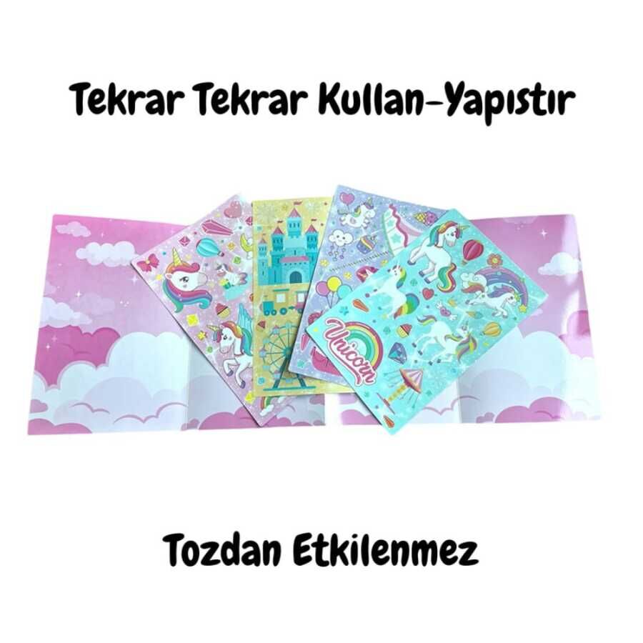 Lino Tekrar Tekrar Kullanılabilen Sticker Seti Unicorns    