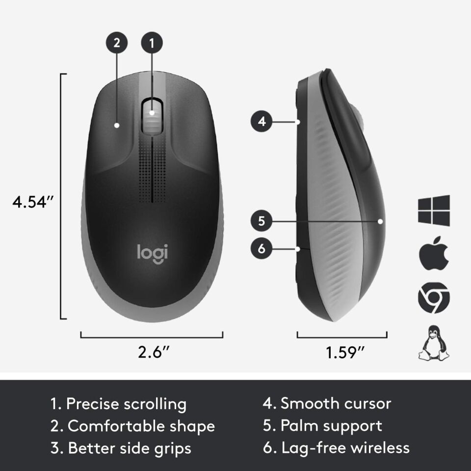 Logitech M190 Gri Kablosuz Mouse