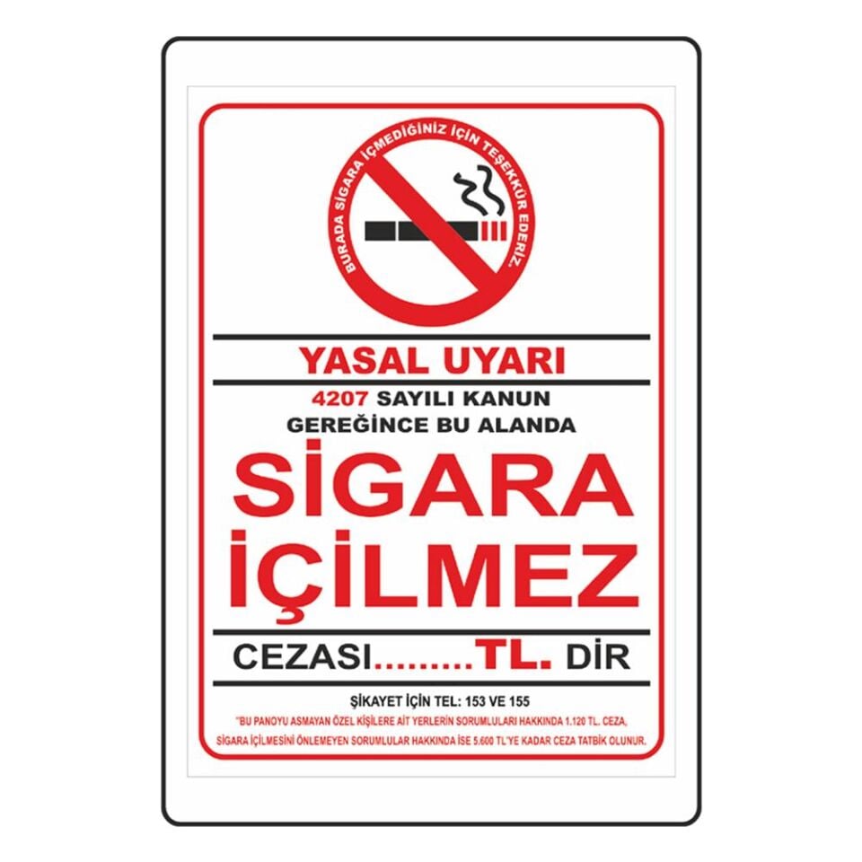 Ekstrafix 16x24 Cm Sigara İçilmez